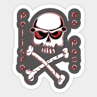 No Passage Skull Crossbones Danger Warning Hazard Bones Risk Sticker